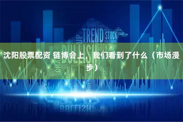沈阳股票配资 链博会上，我们看到了什么（市场漫步）